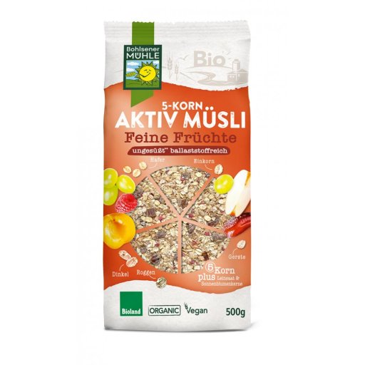 5 Korn Aktiv Müsli Feine Früchte BIOLAND