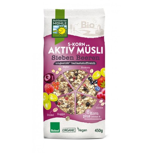 5 Korn Aktiv Müsli Sieben Beeren BIOLAND